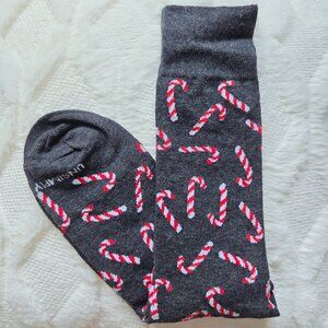 Unsimply Stitched Socks Candy Cane Holiday Christmas Novelty Mens 7-12 NWOT